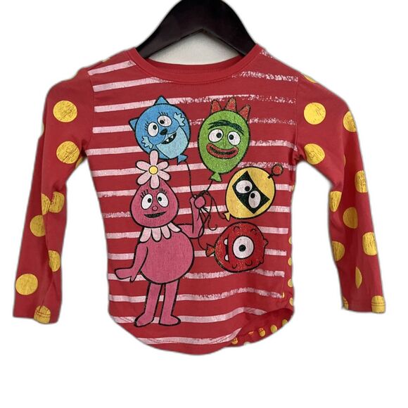 YO GABBA GABBA 2012 Glitter AOP Graphic Print Tee, Pink- Size 3T - Picture 1 of 6